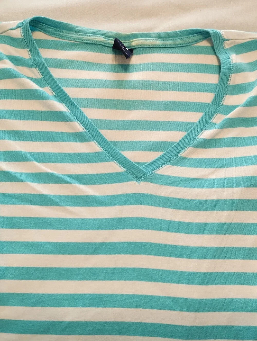 Vintage Gap Blue & White Striped V-Neck Tee